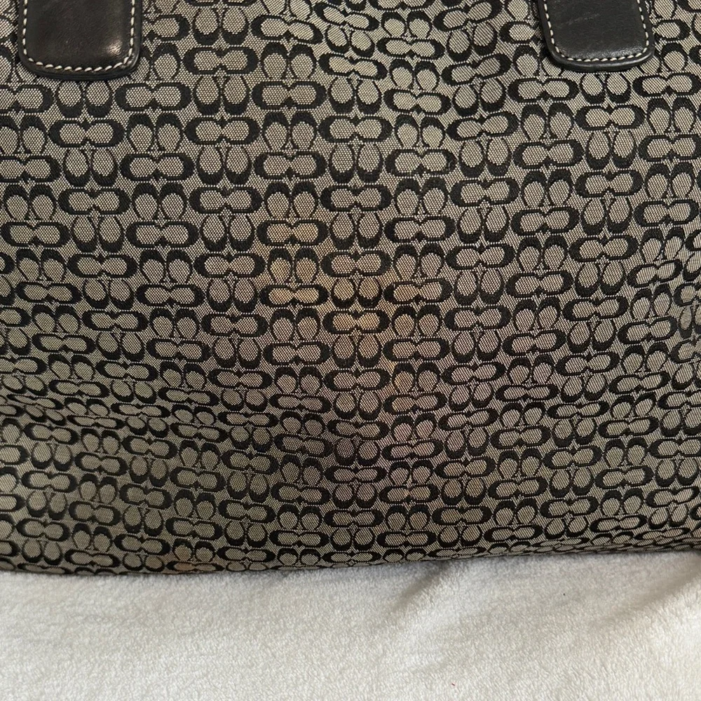 Coach Vintage Signature C Tote Bag | Black & Grey | Heavy Wear | As Is